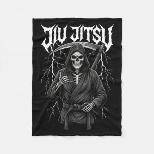 Grim Reaper BJJ Brazilian Jiu Jitsu Combat Sports Fleece Blanket