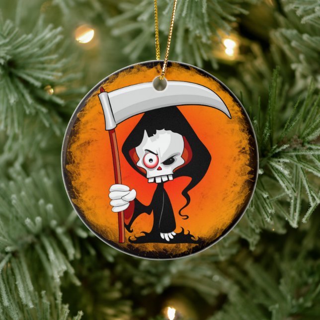 Grim Reaper Cartoon  Ceramic Ornament (Tree)
