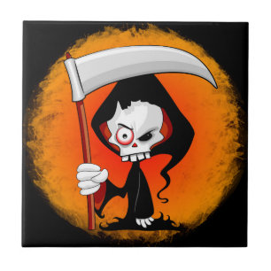 Grim Reaper Cartoon  Ceramic Tile