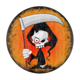 Grim Reaper Cartoon Cutting Board