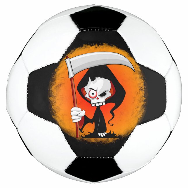 Grim Reaper Cartoon  Soccer Ball (Front)