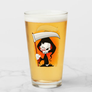 Grim Reaper Cartoon Water Bottle Glass