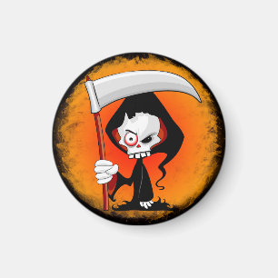 Grim Reaper Cartoon Water Bottle Magnet