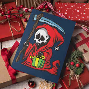 Grim Reaper Christmas Funny Goth Cute Custom Holiday Card
