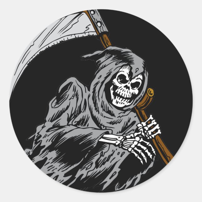Grim Reaper Classic Round Sticker (Front)