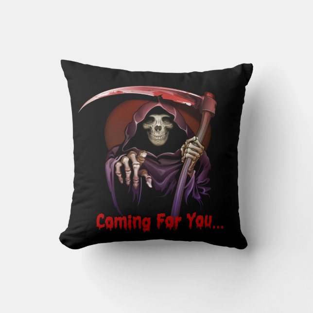 Grim Reaper Coming For You Halloween Cushion (Front)