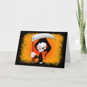 Grim Reaper Creepy Funny Cartoon Card