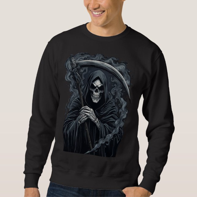 Grim Reaper Dark Art Graphic Sweatshirt (Front)