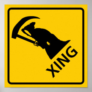 Grim Reaper / Death Crossing Highway Sig Poster