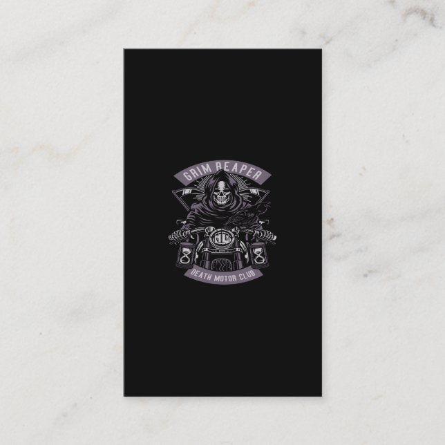 grim reaper death motor club business card (Front)