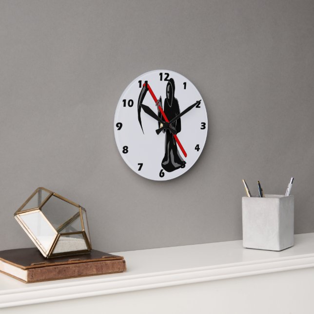 Grim Reaper Design Round Clock (Office)