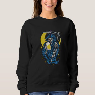 Grim Reaper Drinking Beer Sweatshirt