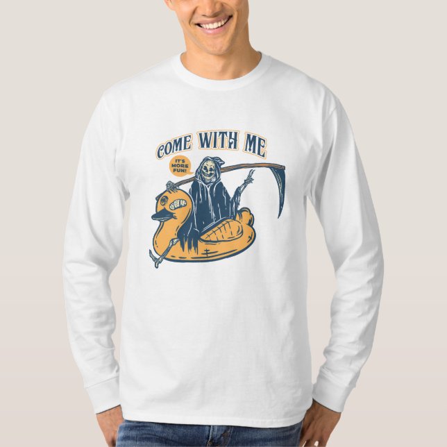 Grim Reaper Duck Pool  T-Shirt (Front)
