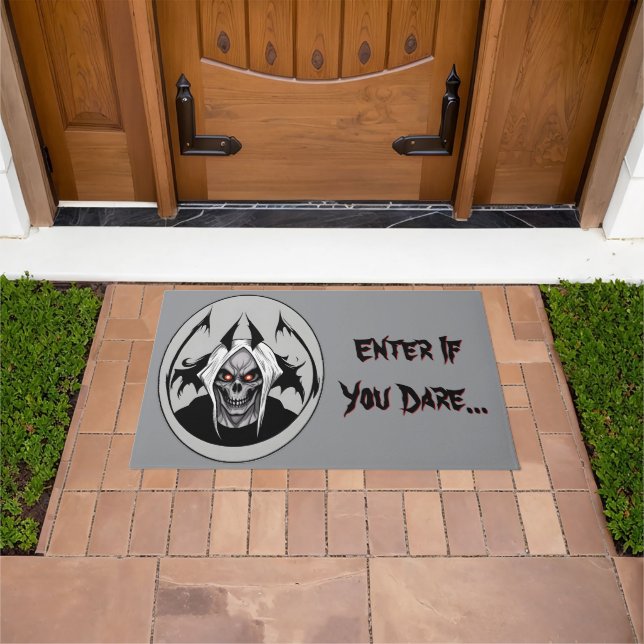 Grim Reaper Enter If You Dare Welcome Mat (Outdoor)