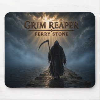 Grim Reaper Ferry Stone Dark Realism Mouse Pad