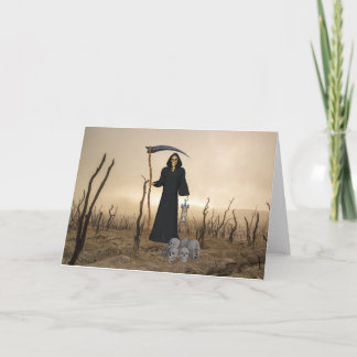 Grim Reaper Folded Greeting Card