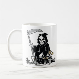 Grim Reaper Gardening Flowers Coffee Mug
