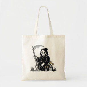 Grim Reaper Gardening Flowers Tote Bag