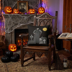 Grim Reaper Graveyard Cushion