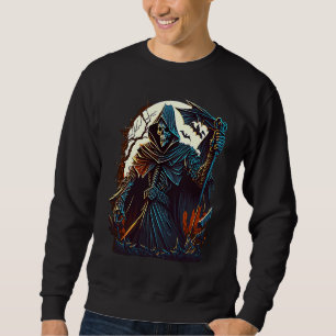 Grim Reaper Graveyard Undead Death Occult Goth Ske Sweatshirt