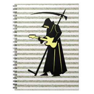 Grim Reaper Guitar ☠️Gothic Skull Design Notebook