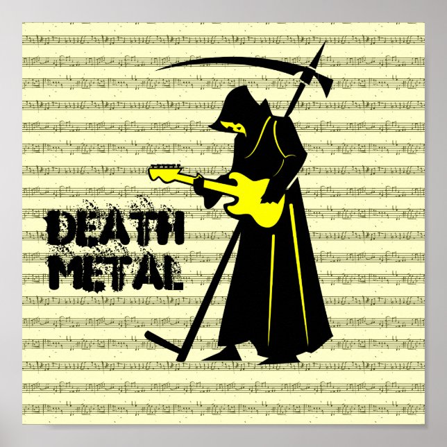 Grim Reaper Guitar ☠️Gothic Skull Design Poster (Front)