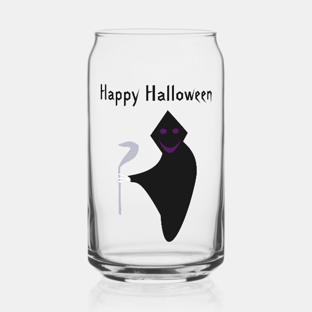 Grim Reaper Halloween Custom Can Glass (Front)