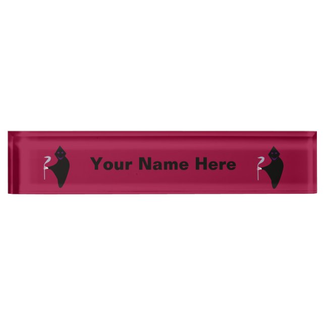 Grim Reaper Halloween Custom Desk Nameplate (Front)
