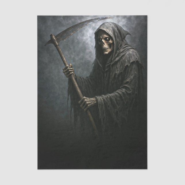 Grim Reaper Halloween Decoupage Tissue Paper (Front)