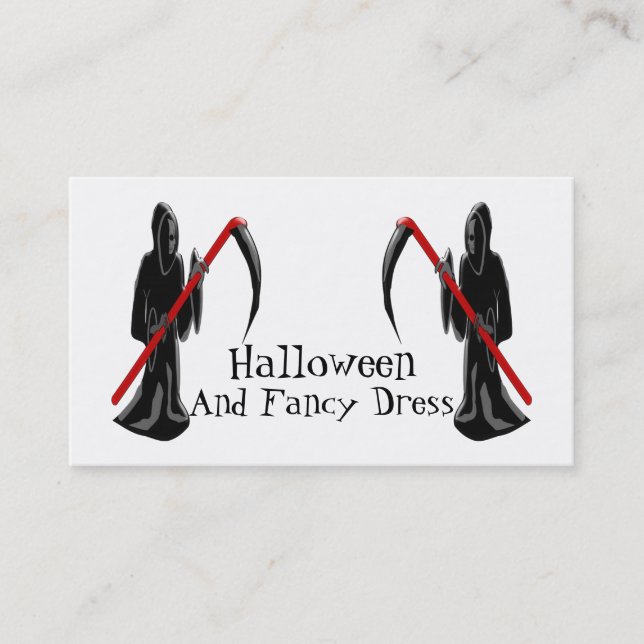 Grim Reaper Halloween Fancy Dress Business Card (Front)