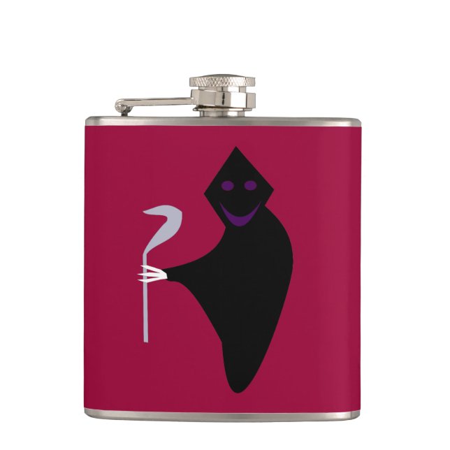 Grim Reaper Halloween Flask (Front)