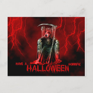 Grim Reaper Halloween Greeting Postcard