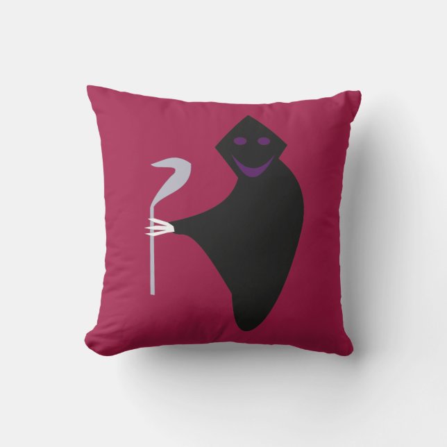 Grim Reaper Halloween Outdoor Pillow (Front)
