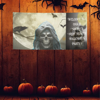Grim Reaper Halloween Party Banner