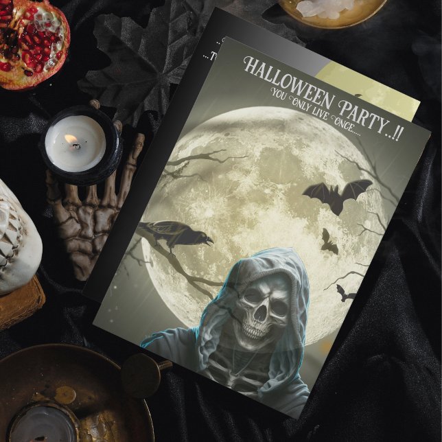 Grim Reaper Halloween Party Invitation (Grim Reaper Halloween Party Invitation)