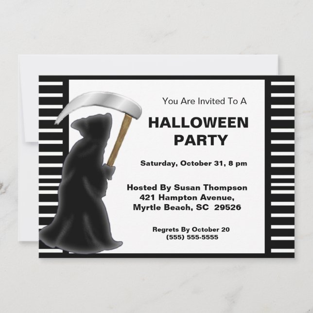 Grim Reaper Halloween  Party Invitations (Front)