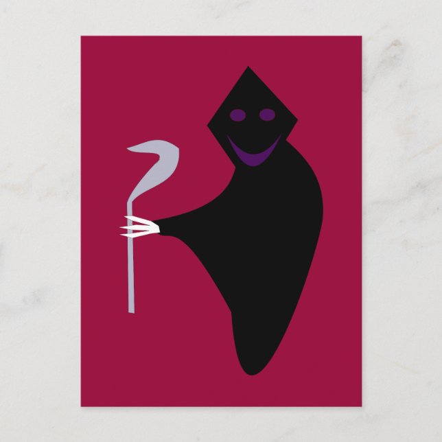 Grim Reaper Halloween Postcard (Front)