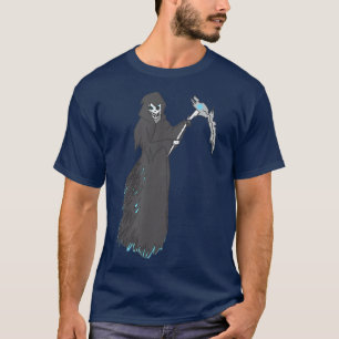 Grim Reaper Halloween Spooky Pirate Flag Graphic T T-Shirt