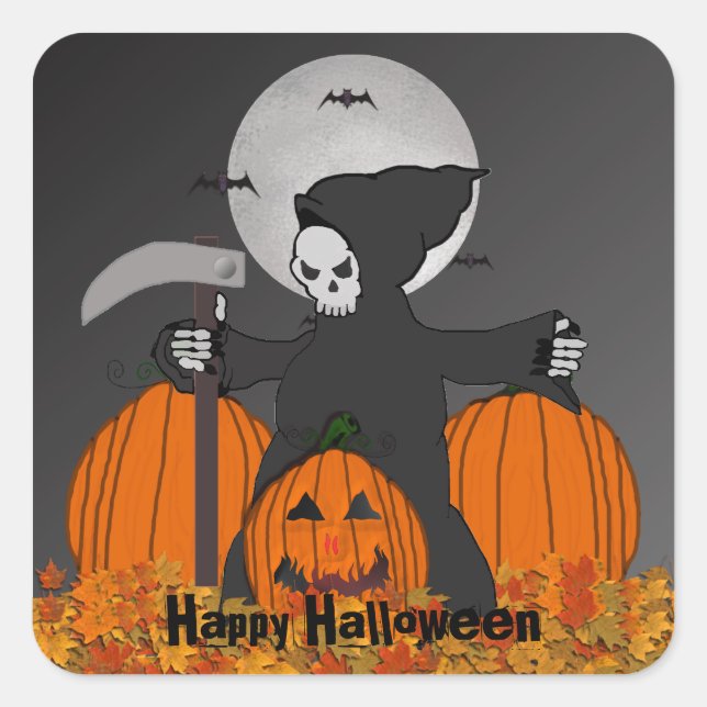 Grim Reaper Halloween Stickers (Front)