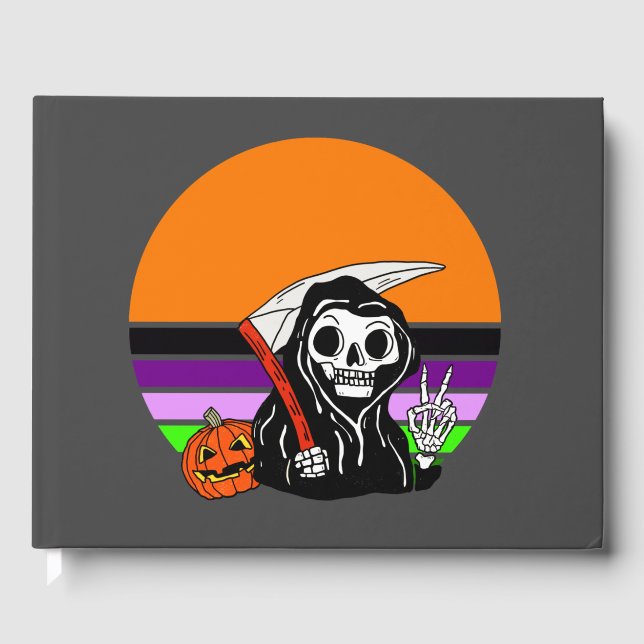Grim Reaper - Halloween Sunset Jack O'Lantern Guest Book (Front)