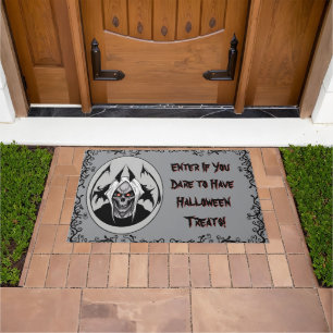 Grim Reaper Halloween Treats Welcome Mat