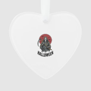 Grim Reaper Halloween Vintage Engraving Art_1 Ornament