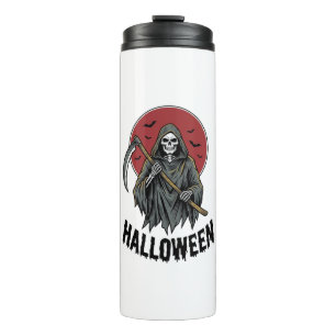Grim Reaper Halloween Vintage Engraving Art_1 Thermal Tumbler