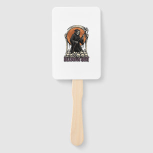 Grim Reaper Halloween Vintage Engraving White Shir Hand Fan