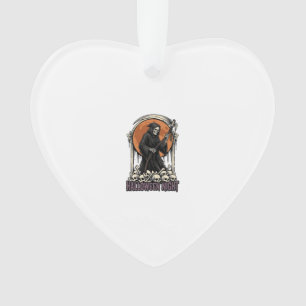 Grim Reaper Halloween Vintage Engraving White Shir Ornament