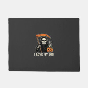 Grim Reaper I Love My Job Halloween Design Doormat