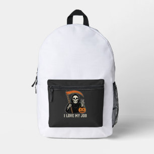 Grim Reaper I Love My Job Halloween Design Printed Backpack