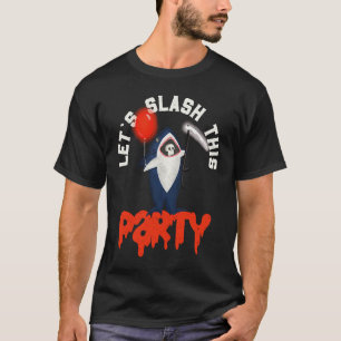 grim reaper in shark costume spooky Halloween Part T-Shirt