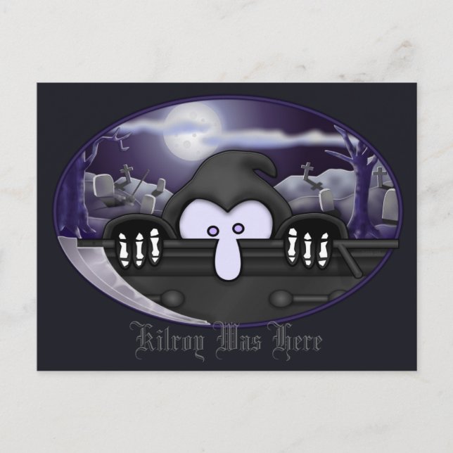 Grim Reaper Kilroy Postcard 2 (Front)