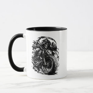 Grim Reaper Motorcycle Rider Illustration  Mug